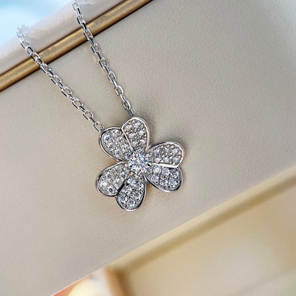 [Raffine] COLLAR DE TRÉBOL DE DIAMANTES DE PLATA