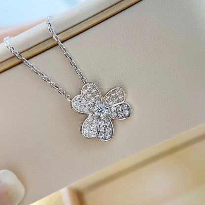 [Raffine] COLLAR DE TRÉBOL DE DIAMANTES DE PLATA