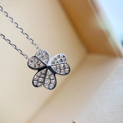 [Raffine] COLLAR DE TRÉBOL DE DIAMANTES DE PLATA
