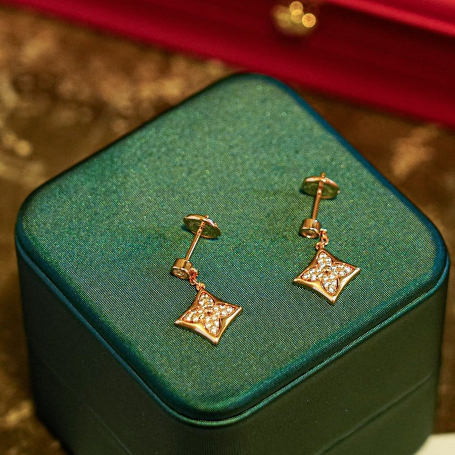 [Raffine]STAR DIAMONDS EARRINGS GOLD