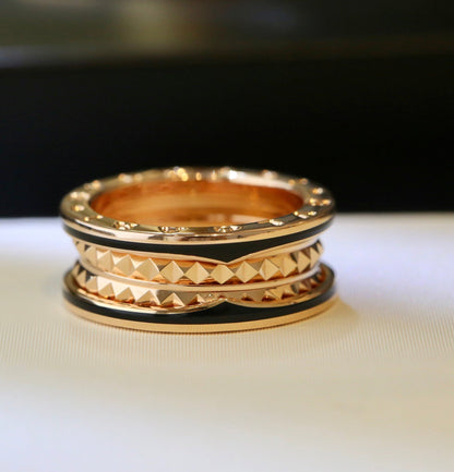 [Raffine]ZERO 1 PINK GOLD BLACK CERAMIC RING