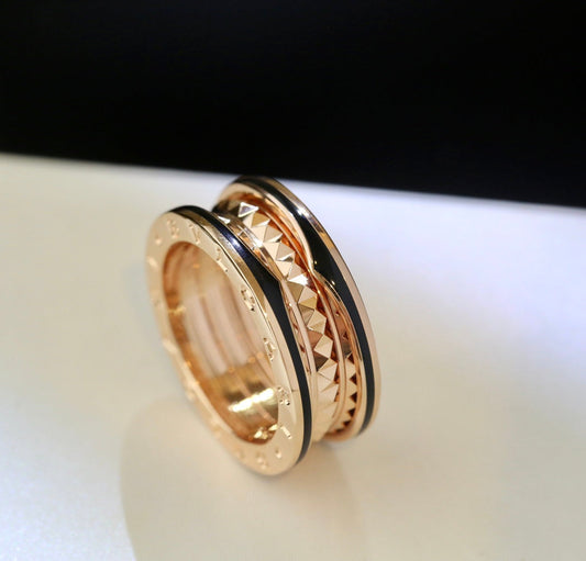 [Raffine]ZERO 1 PINK GOLD BLACK CERAMIC RING
