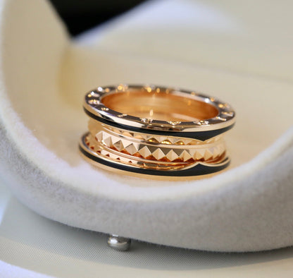 [Raffine]ZERO 1 PINK GOLD BLACK CERAMIC RING