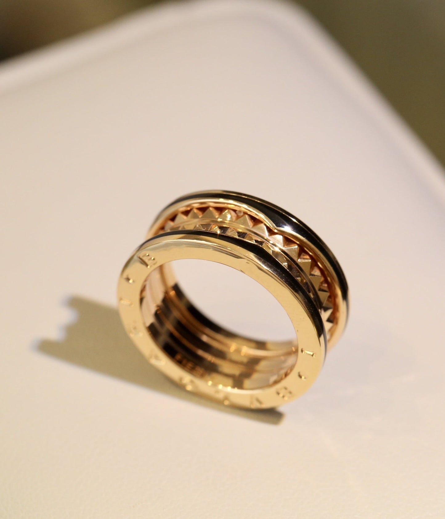 [Raffine]ZERO 1 PINK GOLD BLACK CERAMIC RING