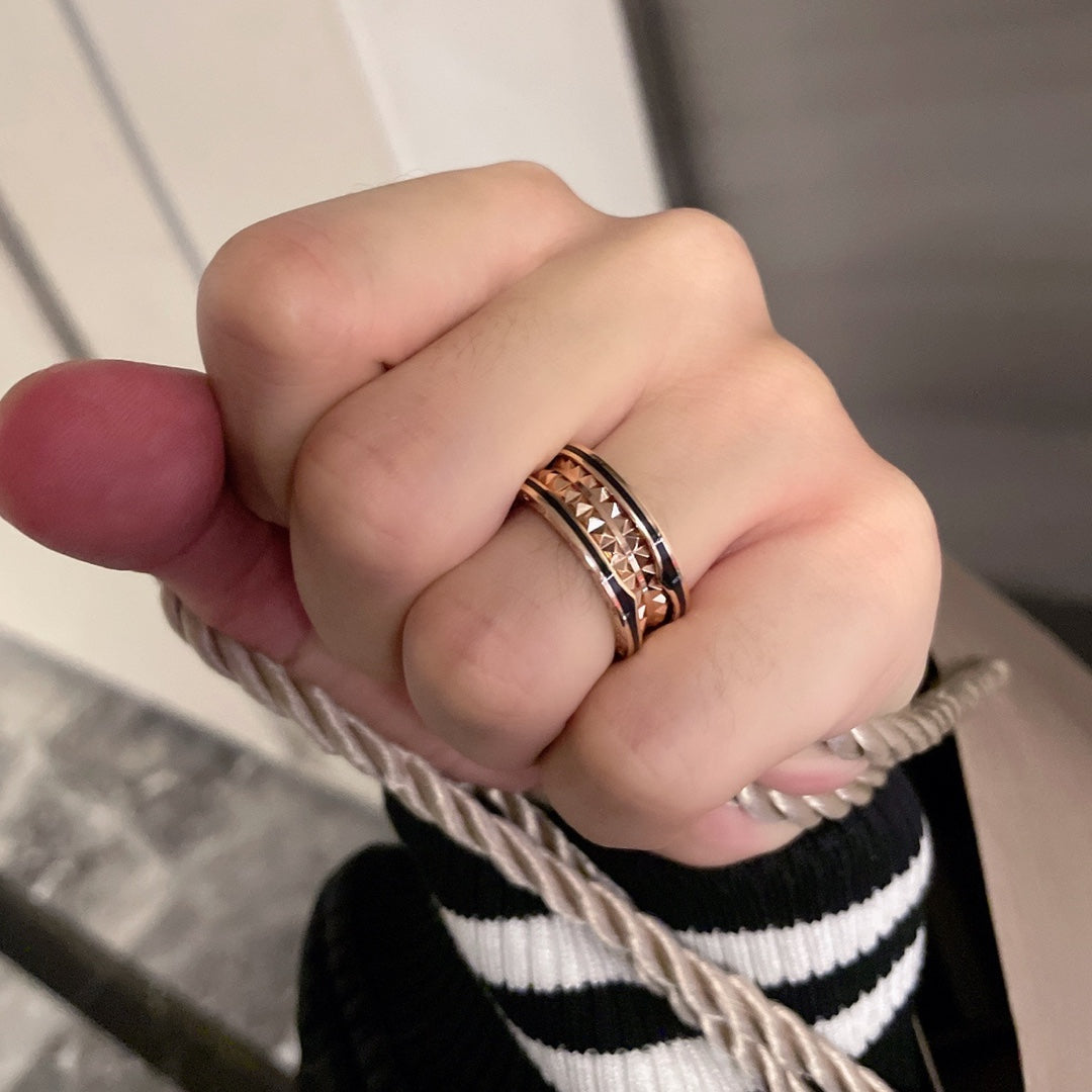 [Raffine]ZERO 1 PINK GOLD BLACK CERAMIC RING