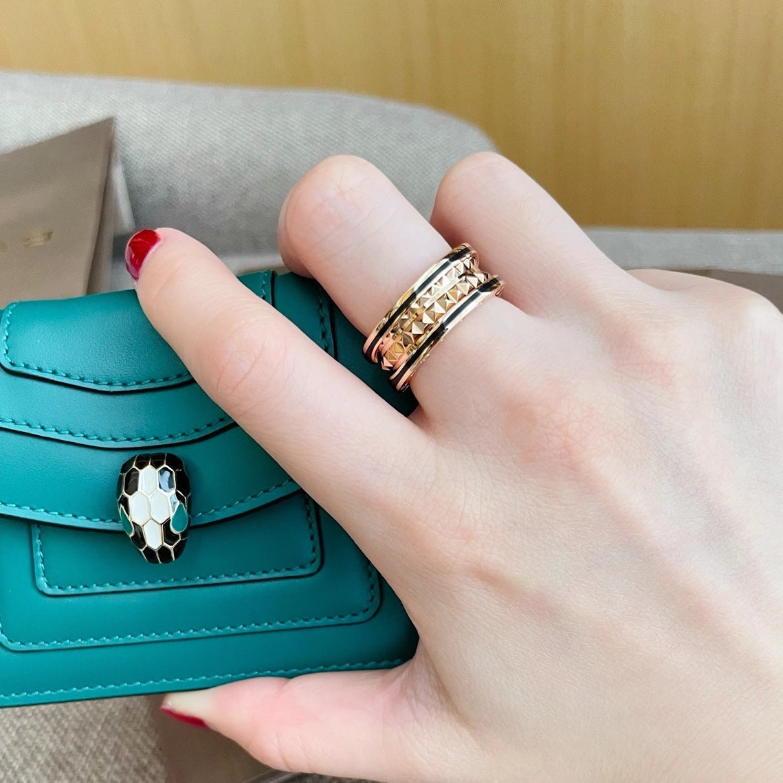 [Raffine]ZERO 1 PINK GOLD BLACK CERAMIC RING