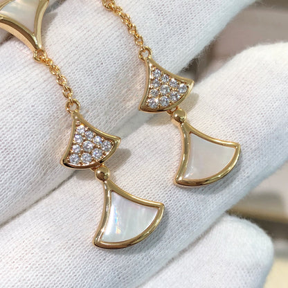 [Raffine]DREAM EARRINGS 3 MOTIFS DIAMOND MOP PINK GOLD