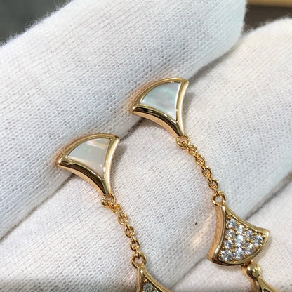 [Raffine]DREAM EARRINGS 3 MOTIFS DIAMOND MOP PINK GOLD