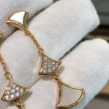[Raffine]DREAM EARRINGS 3 MOTIFS DIAMOND MOP PINK GOLD