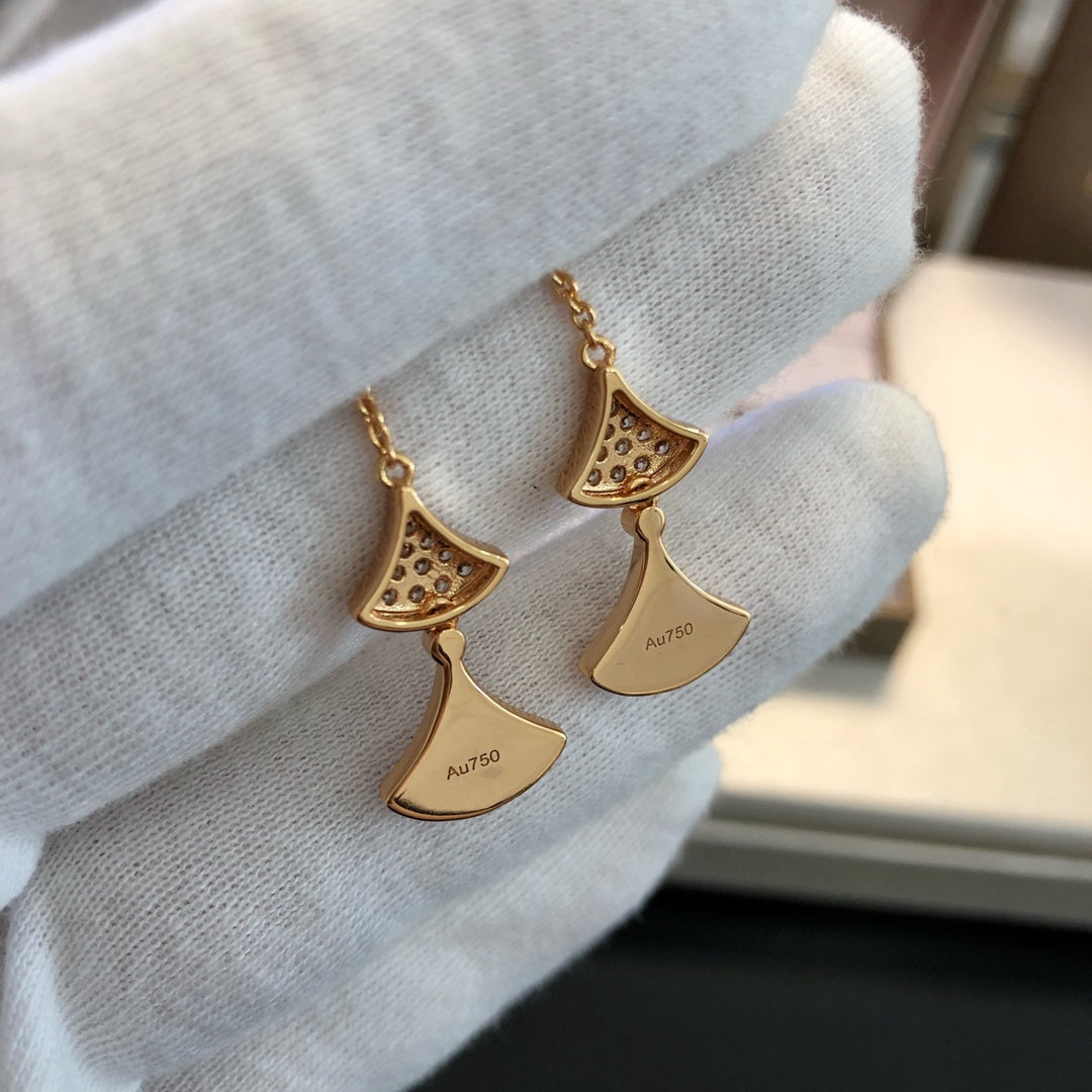 [Raffine]DREAM EARRINGS 3 MOTIFS DIAMOND MOP PINK GOLD