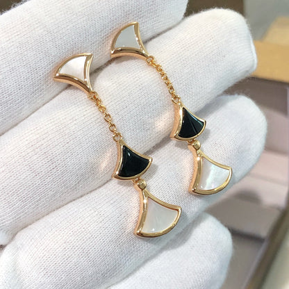 [Raffine]DREAM EARRINGS 3 MOTIFS ONYX MOP PINK GOLD