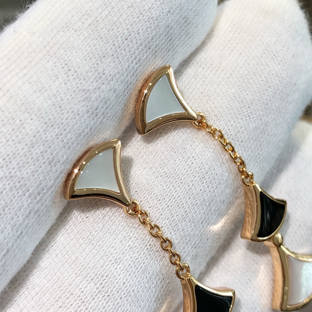 [Raffine]DREAM EARRINGS 3 MOTIFS ONYX MOP PINK GOLD