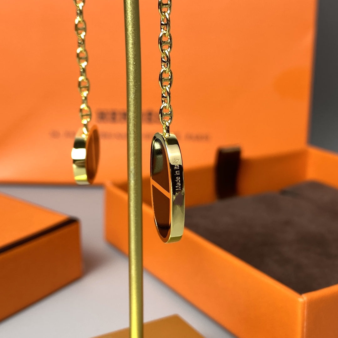 [Raffine]CHAINE VERSO BLACK CERAMIC EARRINGS