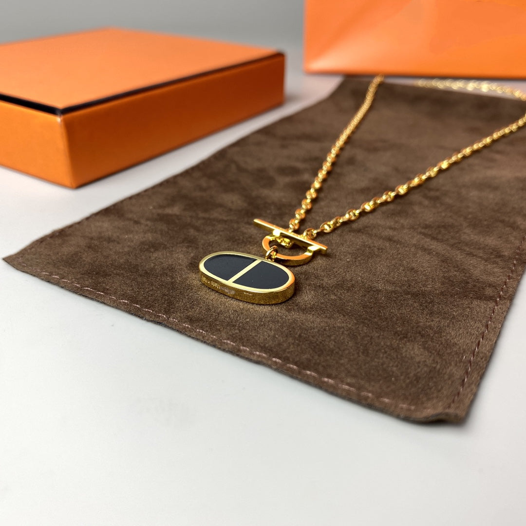 [Raffine]CHAINE VERSO BLACK CERAMIC NECKLACE