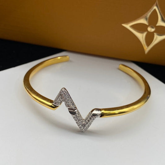 [Raffine]VOLTE UPSITE DOWN DIAMOND GOLD OPEN BRACELET