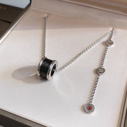 [Raffine]ZERO 1 BLACK CERAMIC SILVER NECKLACE