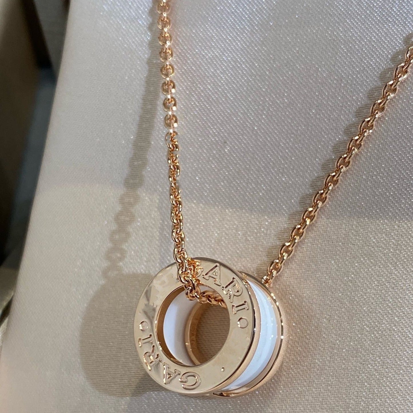 [Raffine]ZERO 1 WHITE CERAMIC PINK GOLD NECKLACE