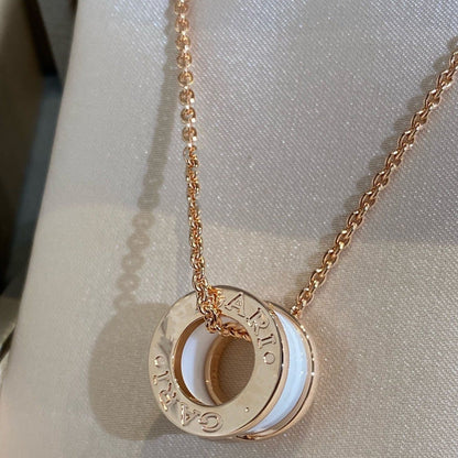 [Raffine]ZERO 1 WHITE CERAMIC PINK GOLD NECKLACE