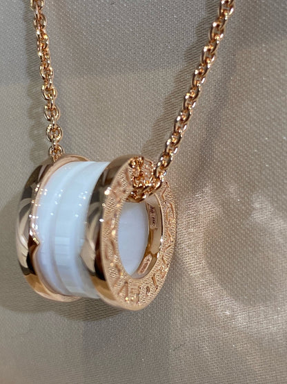 [Raffine]ZERO 1 WHITE CERAMIC PINK GOLD NECKLACE
