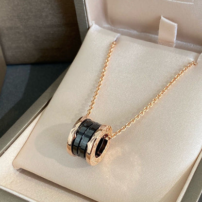 [Raffine]ZERO 1 BLACK CERAMIC PINK GOLD NECKLACE