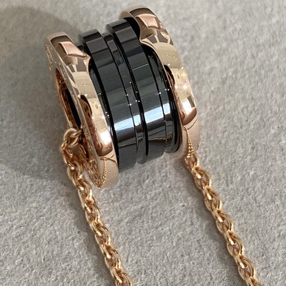 [Raffine]ZERO 1 BLACK CERAMIC PINK GOLD NECKLACE