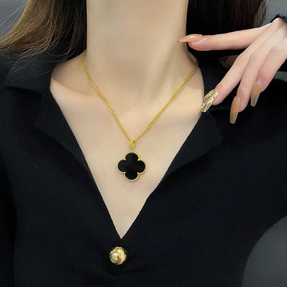 [Raffine] COLLAR TRÉBOL 25MM ORO ÓNIX