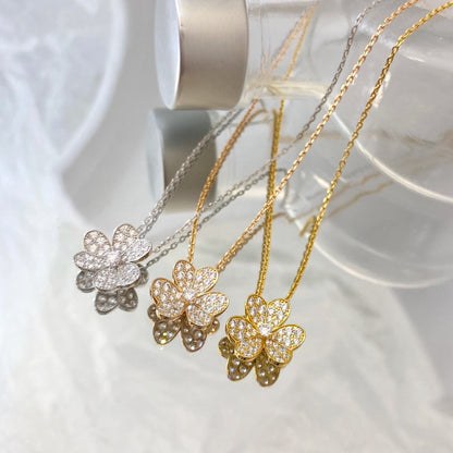 [Raffine]COLLAR DE DIAMANTES CON FLOR