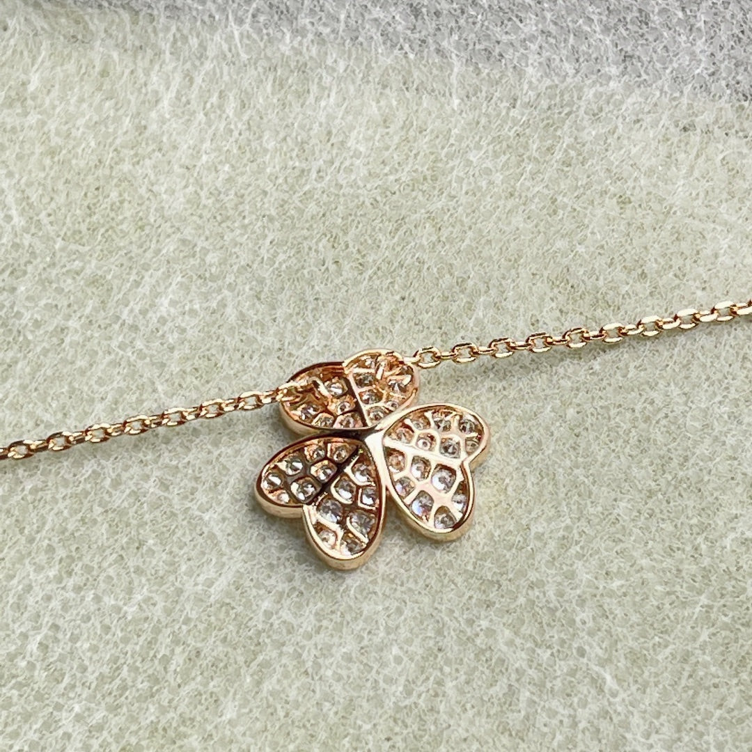 [Raffine]COLLAR DE DIAMANTES CON FLOR