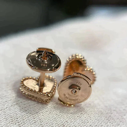 [Raffine]HEART CARNELIAN STUD EARRINGS