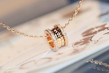 [Raffine]ZERO 1 ROCK PEDANT PINK GOLD NECKLACE