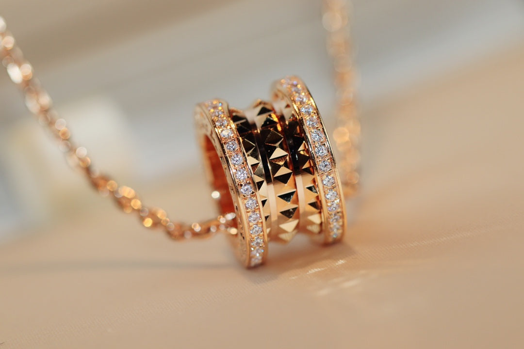 [Raffine]ZERO 1 ROCK PEDANT PINK GOLD NECKLACE