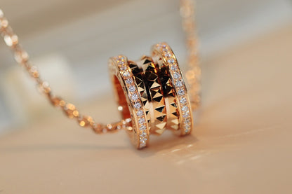 [Raffine]ZERO 1 ROCK PEDANT PINK GOLD NECKLACE