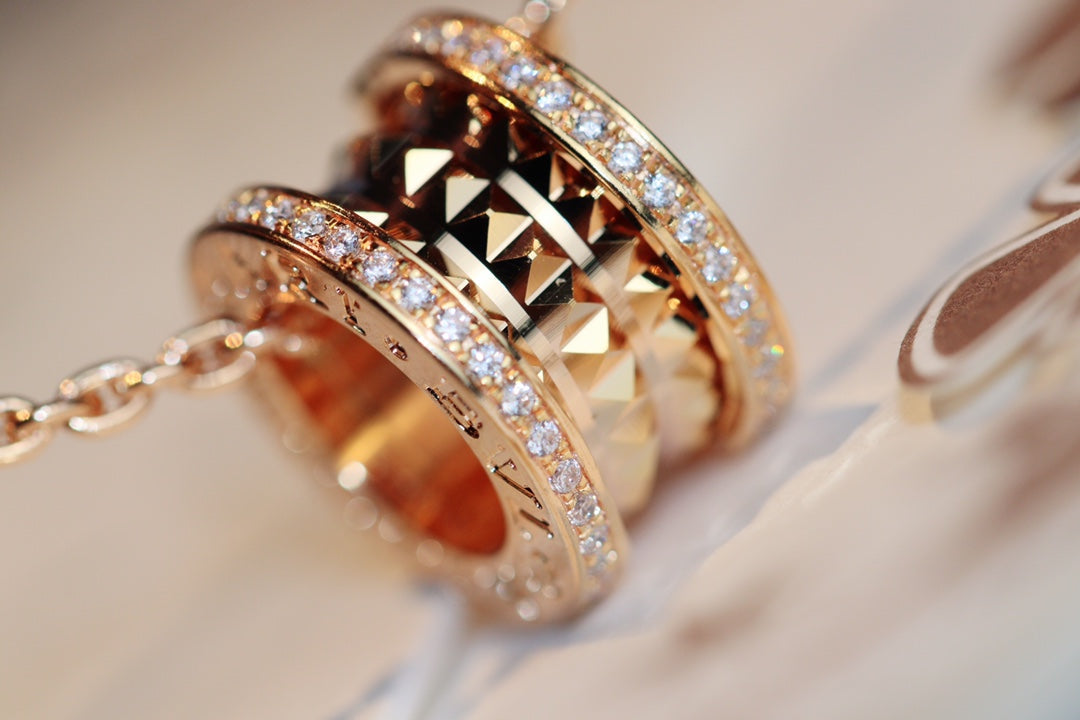 [Raffine]ZERO 1 ROCK PEDANT PINK GOLD NECKLACE