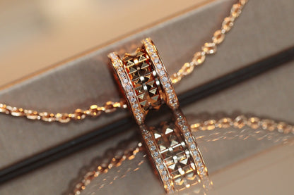 [Raffine]ZERO 1 ROCK PEDANT PINK GOLD NECKLACE