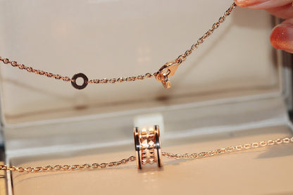 [Raffine]ZERO 1 ROCK PEDANT PINK GOLD BLACK NECKLACE