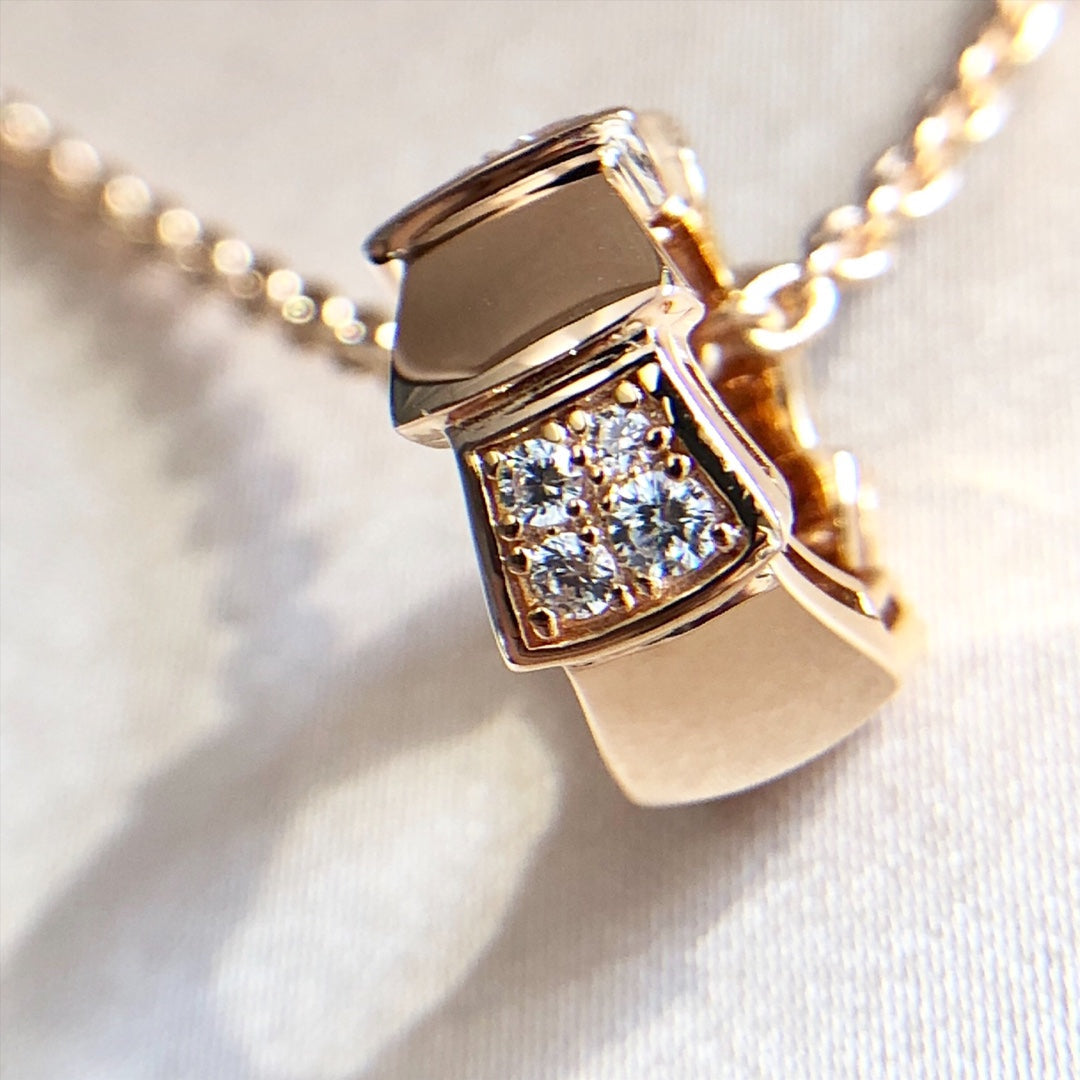 [Raffine]SERPENTI PEDANT DIAMOND PINK GOLD NECKLACE