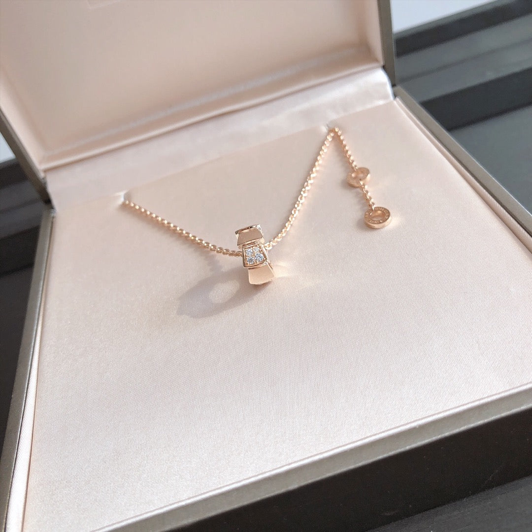 [Raffine]SERPENTI PEDANT DIAMOND PINK GOLD NECKLACE