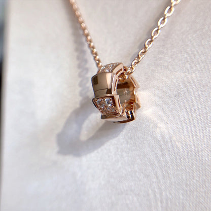 [Raffine]SERPENTI PEDANT DIAMOND PINK GOLD NECKLACE