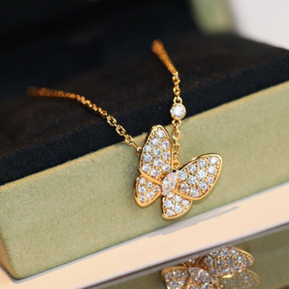 [Raffine] COLLAR DE MARIPOSA Y DIAMANTES