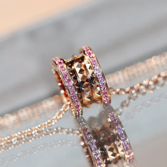 [Raffine]ZERO 1 ROCK PINK GOLD PINK DIAMOND NECKLACE