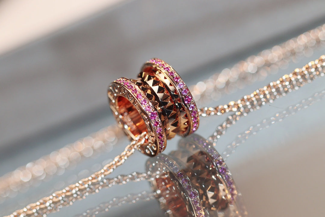 [Raffine]ZERO 1 ROCK PINK GOLD PINK DIAMOND NECKLACE