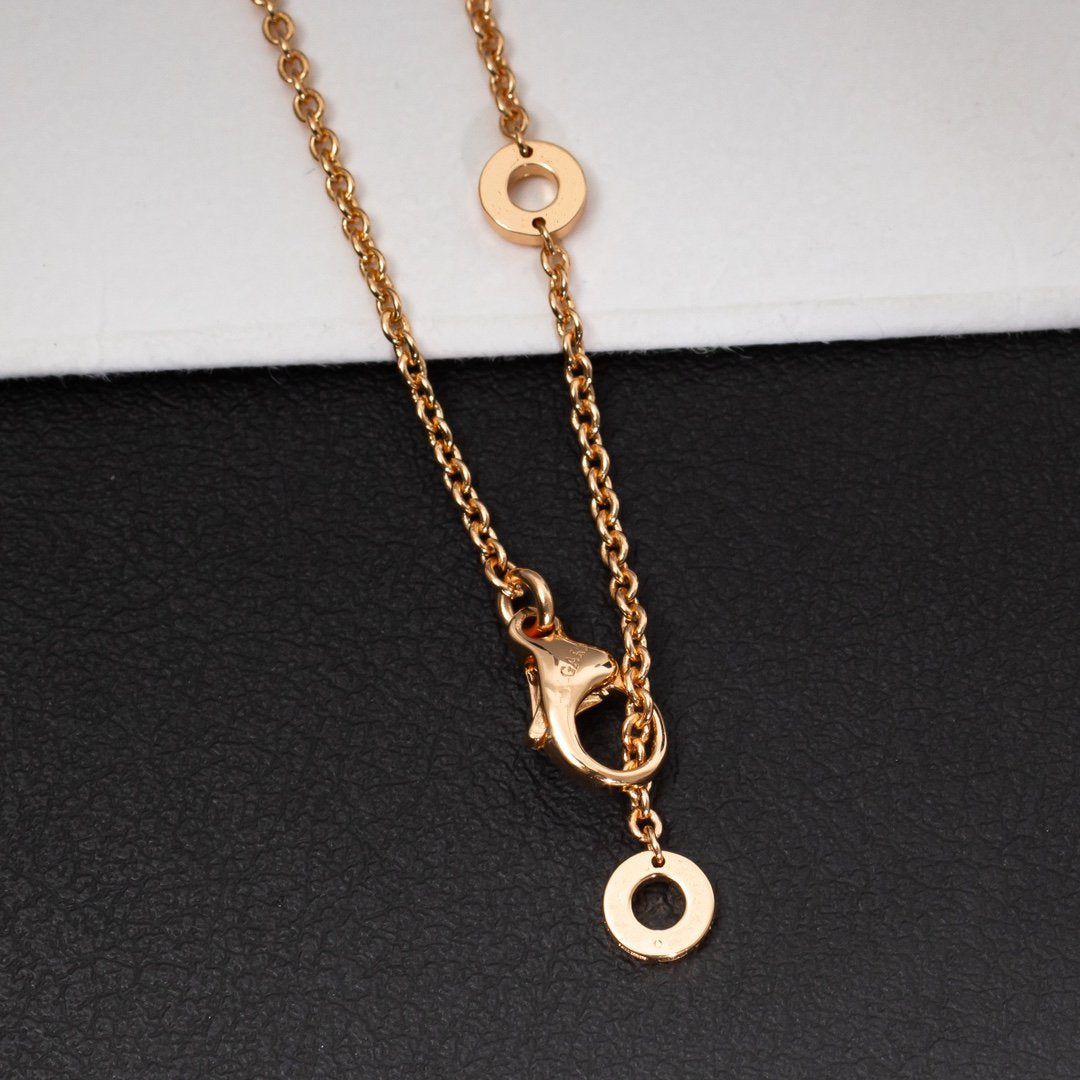 [Raffine]ZERO 1 WHITE CERAMIC PINK GOLD DIAMOND NECKLACE