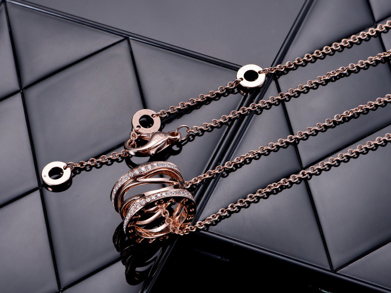 [Raffine]ZERO 1 PINK GOLD DIAMOND OPEN NECKLACE