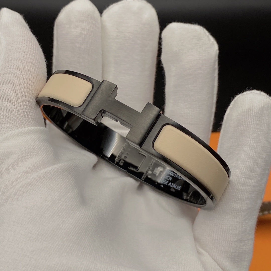 [Raffine]H BRACELET 12MM BLACK BEIGE CERAMIC
