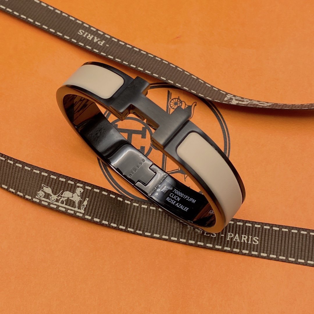 [Raffine]H BRACELET 12MM BLACK BEIGE CERAMIC
