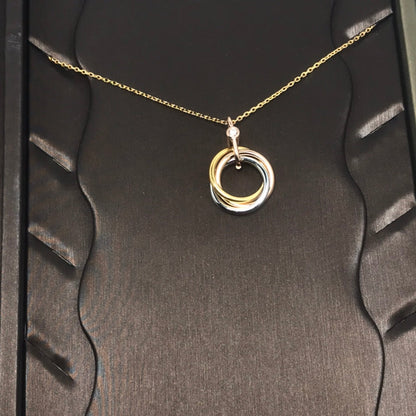 [Raffine]TRINITY SILVER GOLD PINK GOLD NECKLACE