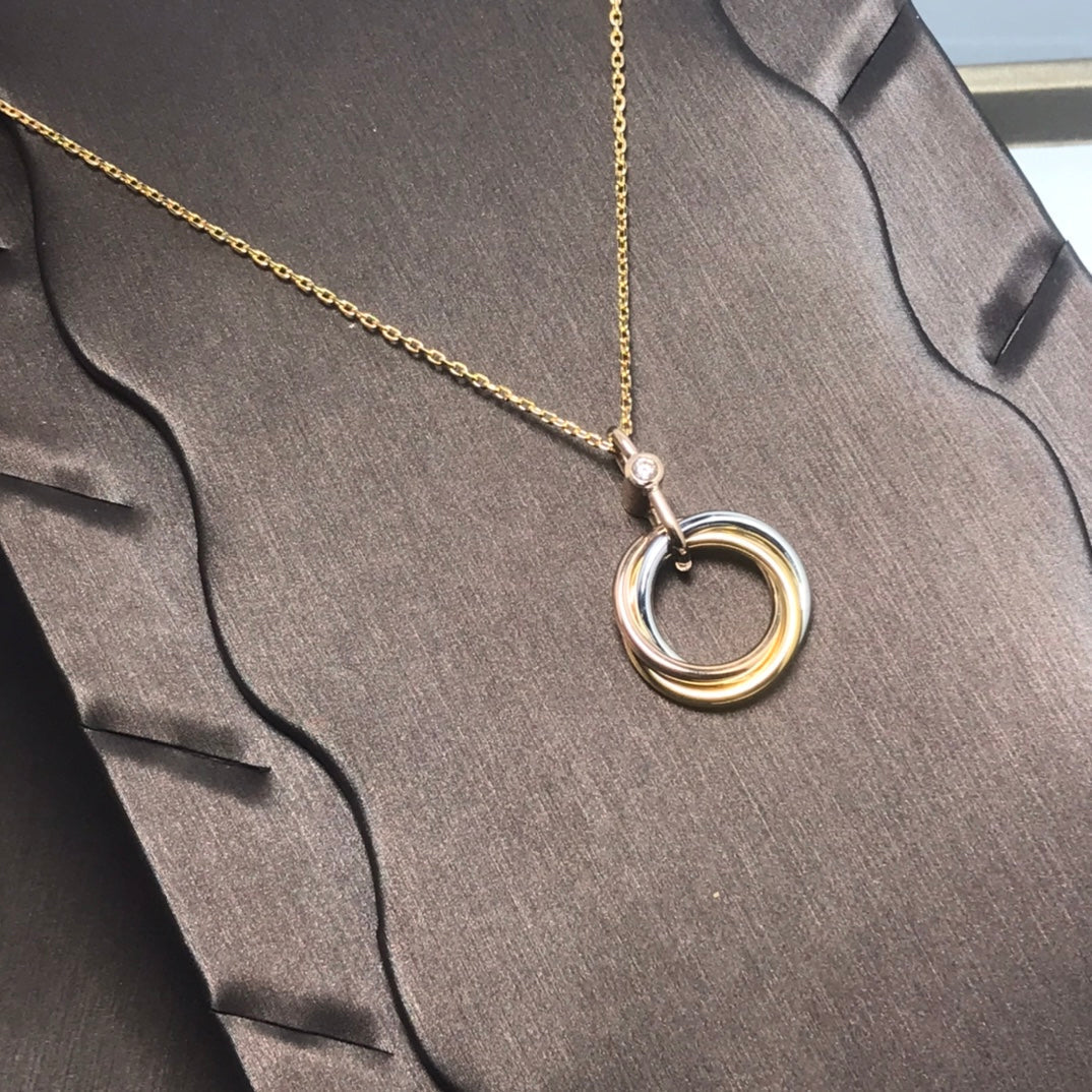 [Raffine]TRINITY SILVER GOLD PINK GOLD NECKLACE