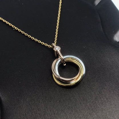 [Raffine]TRINITY SILVER GOLD PINK GOLD NECKLACE