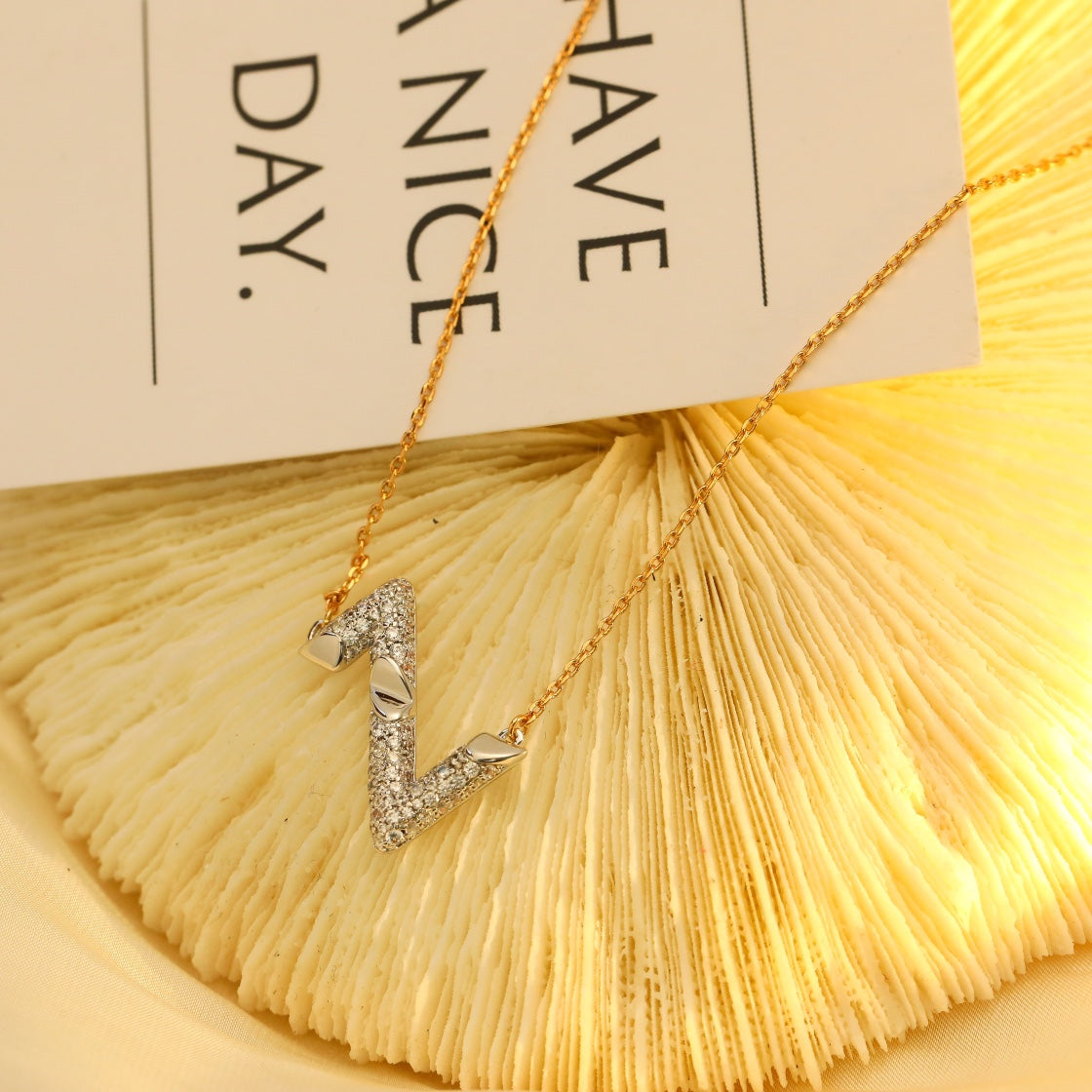 [Raffine]VOLT SILVER DIAMOND PEDANT NECKLACE