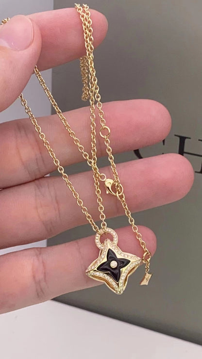 [Raffine]STAR PEDANT PINK GOLD DIAMOND NECKLACE